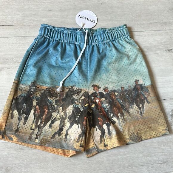 Bravest‎ Studios Cowboys Horses Shorts XS Nwt - Picture 2 of 4